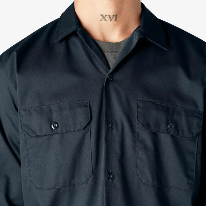 Long Sleeve Work Shirt Dark Navy Dark Navy dn Men Dickies Work Shirts Long Sleeve Work Shirt Dark Navy Dark Navy dn Men Dickies Work Shirts