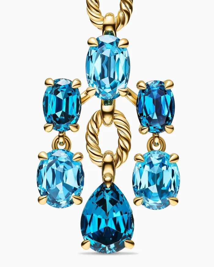 Marbella Chandelier Earrings In 18K Yellow Gold With Blue Topaz And Hampton Blue Topaz 57mm Women David Yurman Drop Marbella Chandelier Earrings In 18K Yellow Gold With Blue Topaz And Hampton Blue Topaz 57mm Women David Yurman Drop