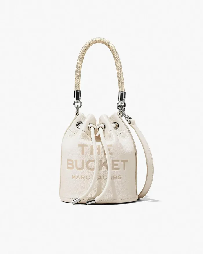 Marc Jacobs Crossbody Bags Women The Leather Bucket Bag Cottonsilver
