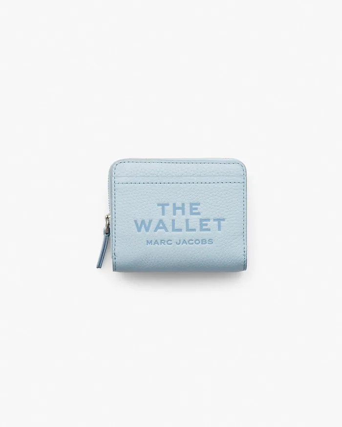 Marc Jacobs Small Wallets Women The Leather Mini Compact Wallet Cloud Blue