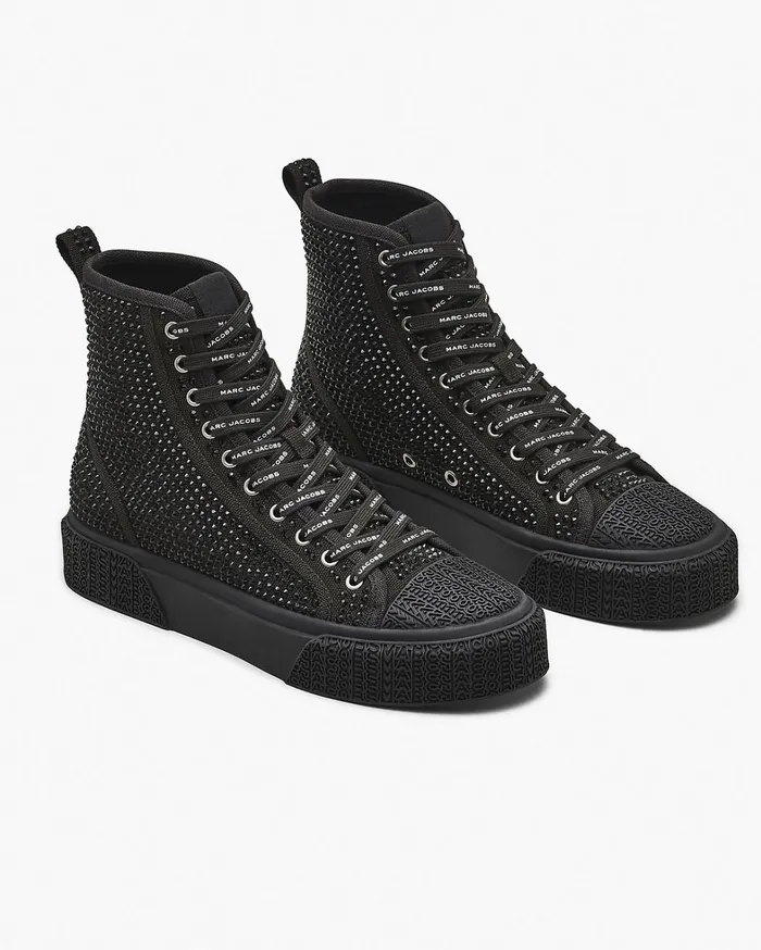 Marc Jacobs Sneakers Women The Crystal Canvas High Top Sneaker Black Crystal