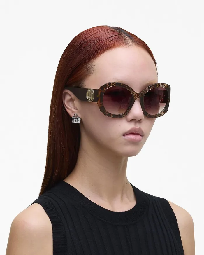 Marc Jacobs Sunglasses Women The J Marc Monogram Round Sunglasses Havana