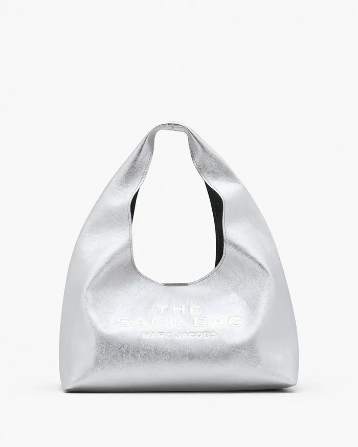 Marc Jacobs The Sack Bag Women The Metallic Leather Sack Bag Silver