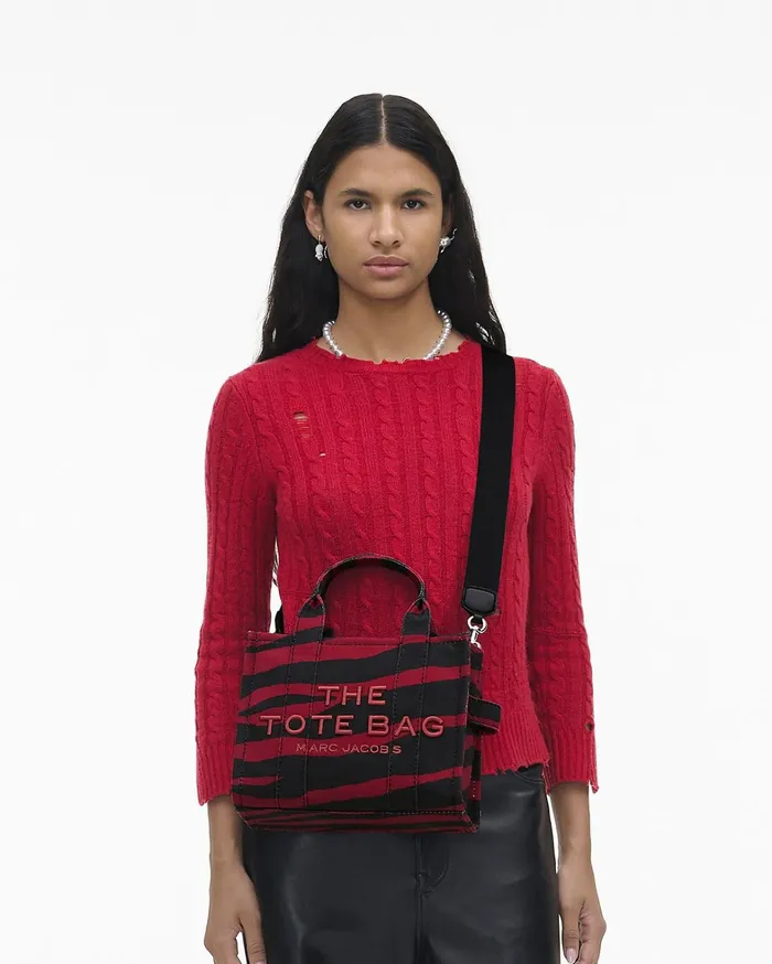Marc Jacobs The Tote Bag Women The Zebra Canvas Small Tote Bag Sirenblack