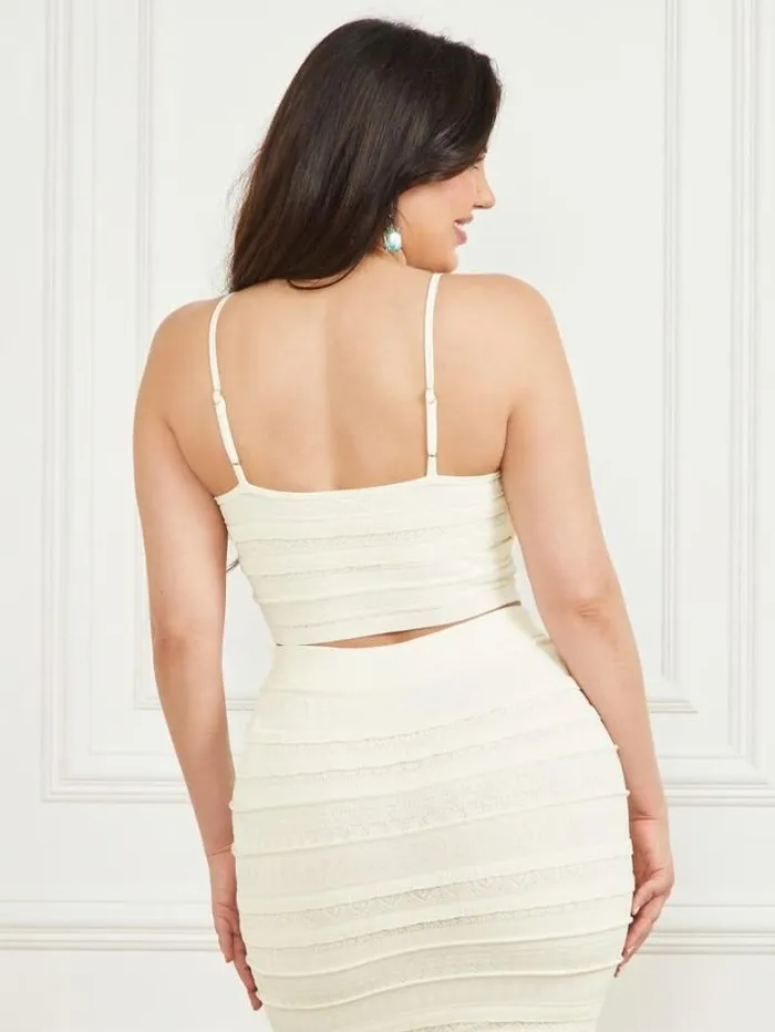 Marciano Flirt Cropped Sweater Bralette Pale Pearl Women Tops And Sweaters Marciano Flirt Cropped Sweater Bralette Pale Pearl Women Tops And Sweaters