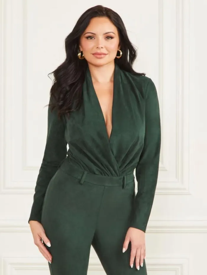 Marciano Hudson Bodysuit Chenille Green Women Tops And Sweaters