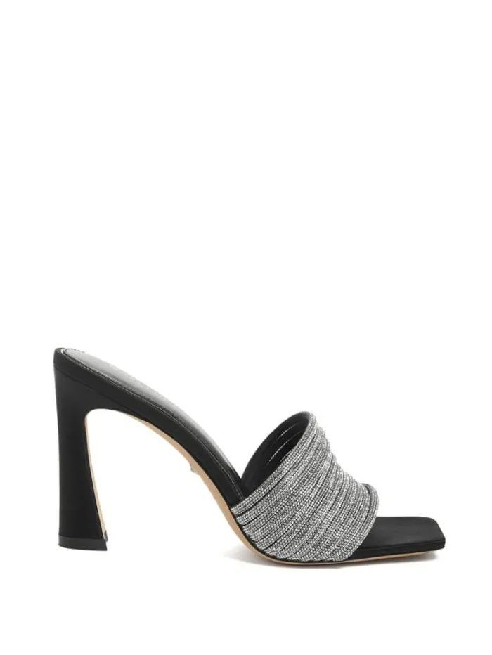 Marciano Leah Crystal Heeled Mules Black Women Shoes Marciano Leah Crystal Heeled Mules Black Women Shoes