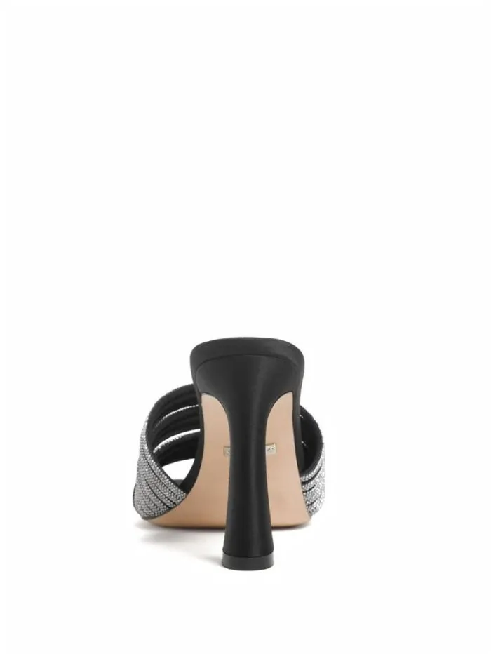 Marciano Leah Crystal Heeled Mules Black Women Shoes Marciano Leah Crystal Heeled Mules Black Women Shoes