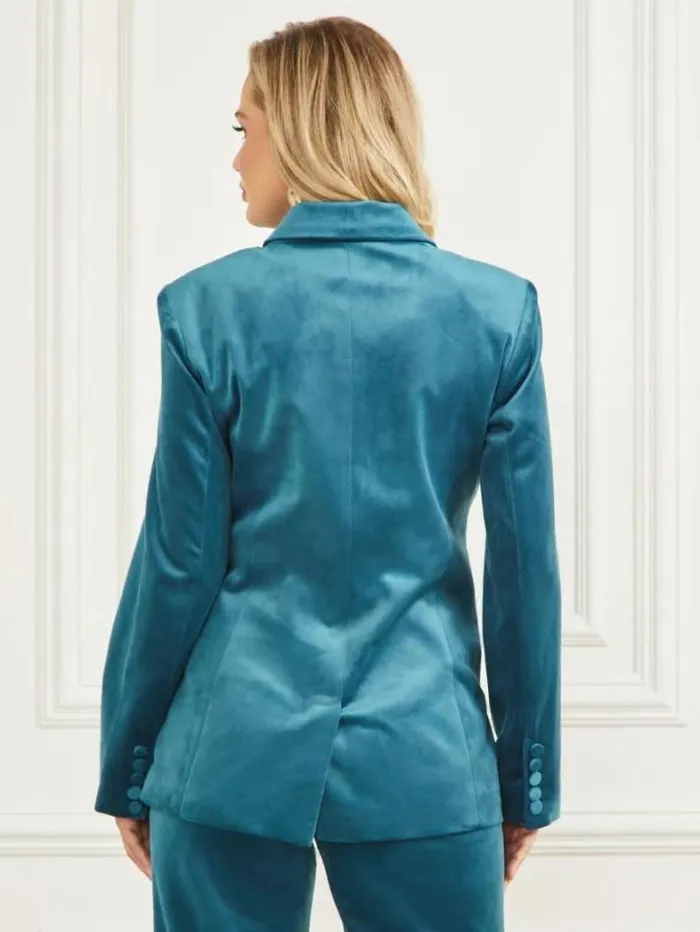 Marciano Lilli Velvet Blazer Blue Opal Women Jackets Marciano Lilli Velvet Blazer Blue Opal Women Jackets