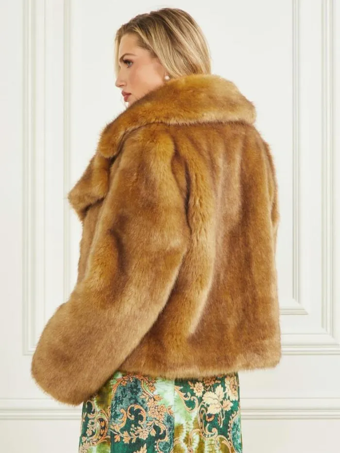 Marciano New Gwenda FauxFur Jacket Camel Women Jackets Marciano New Gwenda FauxFur Jacket Camel Women Jackets