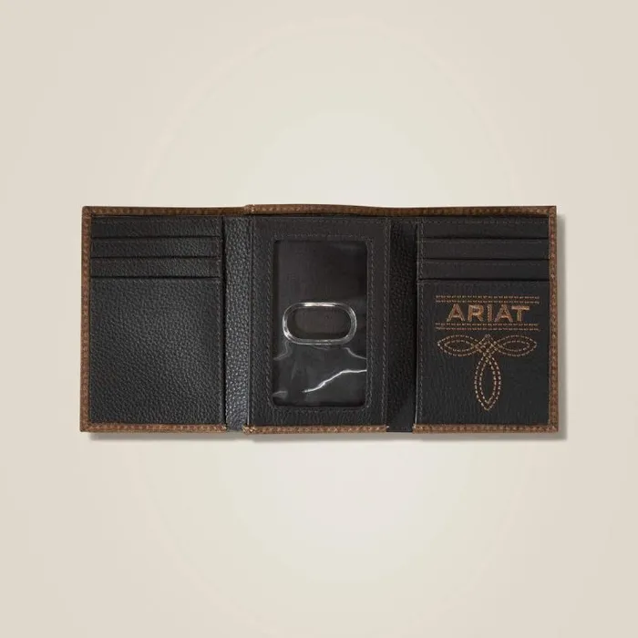 Men Bags and Wallets Ariat Pebble Leather Trifold Wallet Brown Men Bags and Wallets Ariat Pebble Leather Trifold Wallet Brown