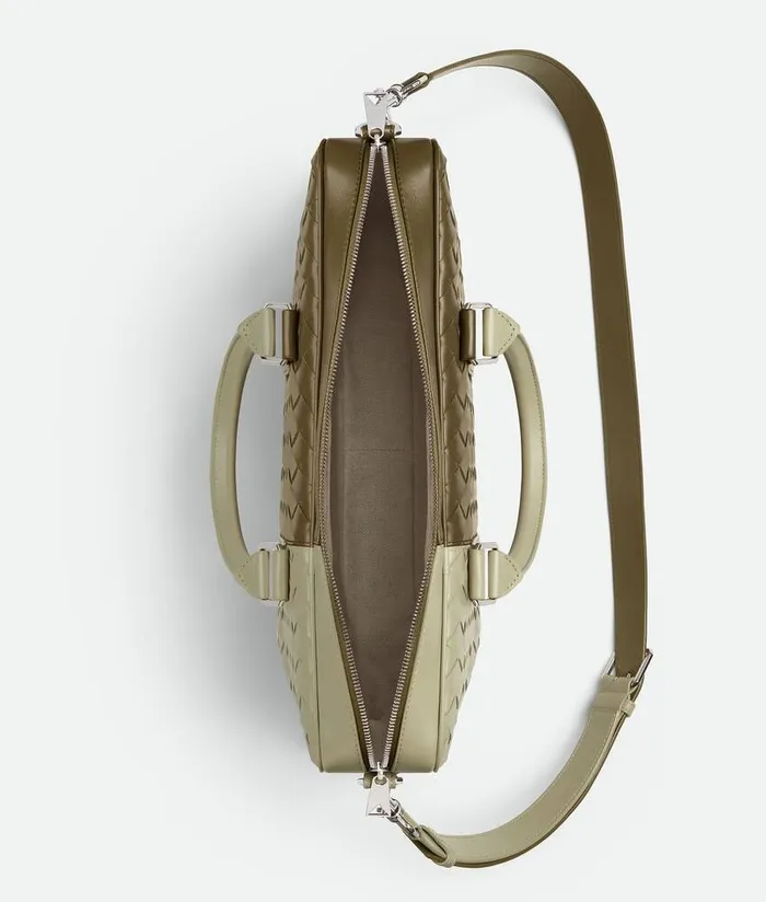 Men Bottega Veneta Briefcase Intrecciato Briefcase Mud Travertine