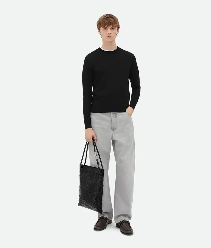 Men Bottega Veneta Crossbody Flat Andiamo Messenger Black