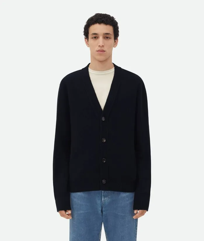 Men Bottega Veneta Knitwear Cashmere Cardigan Navy