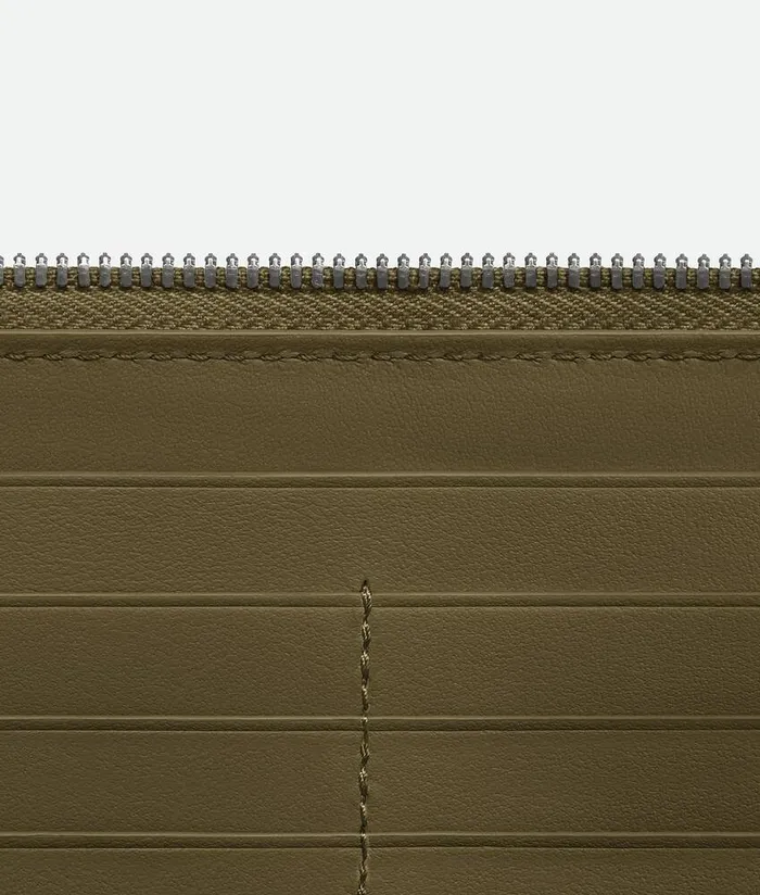 Men Bottega Veneta Long Wallets Cassette Zip Around Wallet Mud