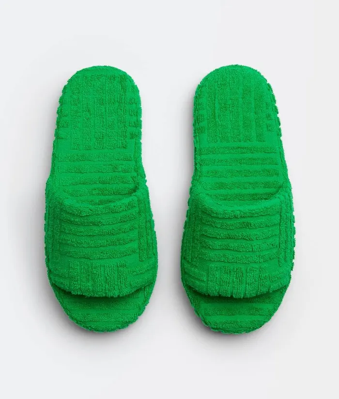 Men Bottega Veneta Sandals Resort Sponge Slide Grass