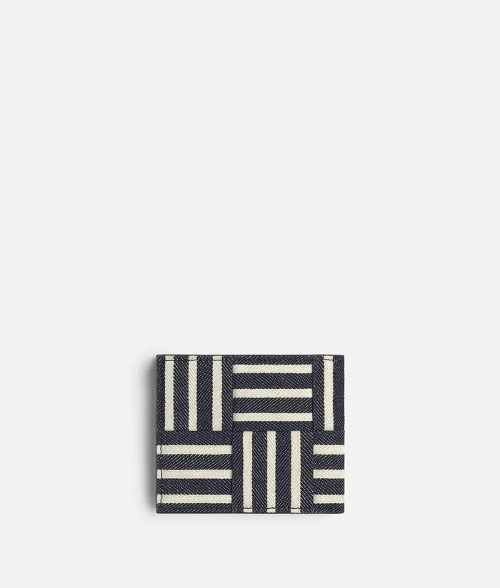 Men Bottega Veneta Small Wallets Cassette BiFold Wallet Navywhite