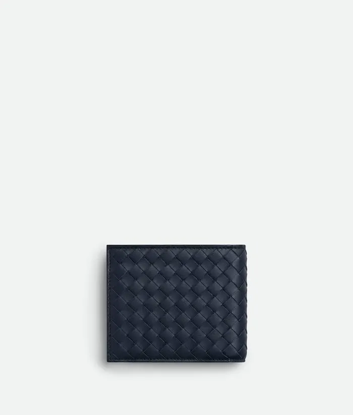 Men Bottega Veneta Small Wallets Intrecciato Piccolo BiFold Wallet With Coin Purse Space
