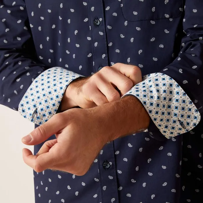 Men Button Down Shirts Ariat Marco Stretch Modern Fit Shirt Blue Men Button Down Shirts Ariat Marco Stretch Modern Fit Shirt Blue