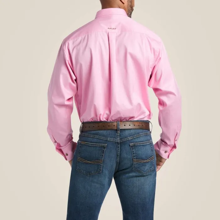 Men Button Down Shirts Ariat Solid Twill Classic Fit Shirt Prism Pink Men Button Down Shirts Ariat Solid Twill Classic Fit Shirt Prism Pink