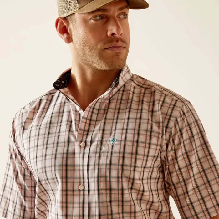 Men Button Down Shirts Ariat Wrinkle Free Sage Classic Fit Shirt Pink Men Button Down Shirts Ariat Wrinkle Free Sage Classic Fit Shirt Pink