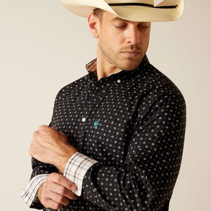 Men Button Down Shirts Ariat Wrinkle Free Seth Classic Fit Shirt Black Men Button Down Shirts Ariat Wrinkle Free Seth Classic Fit Shirt Black