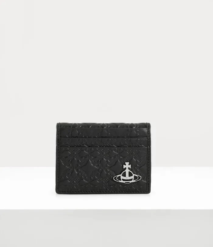 Men Embossed Man Card Holder Black Vivienne Westwood Wallets