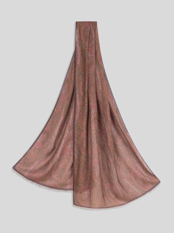 Men Etro Scarves Paisley Scarf Burgundy Men Etro Scarves Paisley Scarf Burgundy