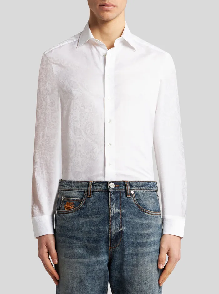 Men Etro Shirts Floral Paisley Shirt White Men Etro Shirts Floral Paisley Shirt White