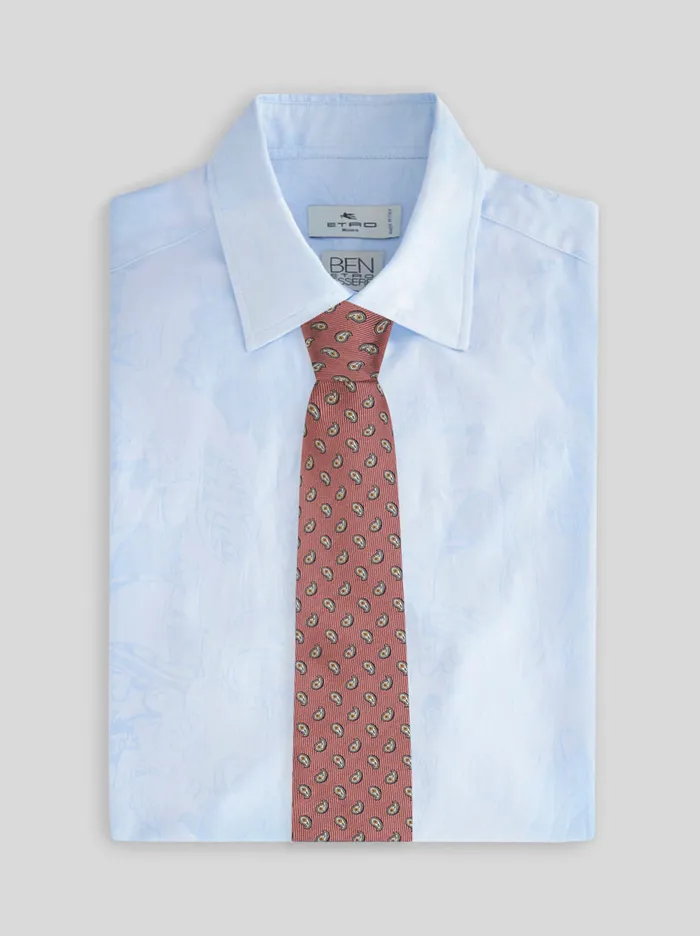 Men Etro Ties And Pocket Squares Micro Paisley Tie Pink Men Etro Ties And Pocket Squares Micro Paisley Tie Pink