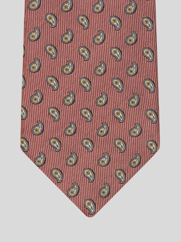 Men Etro Ties And Pocket Squares Micro Paisley Tie Pink Men Etro Ties And Pocket Squares Micro Paisley Tie Pink