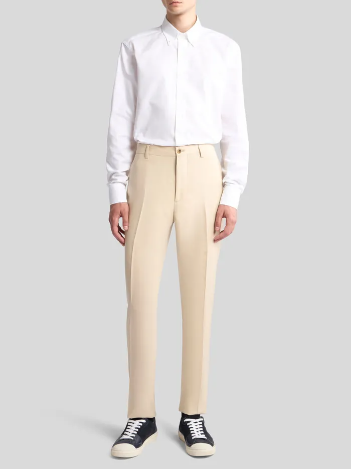 Men Etro Trousers Wool Twill Trousers Beige Men Etro Trousers Wool Twill Trousers Beige