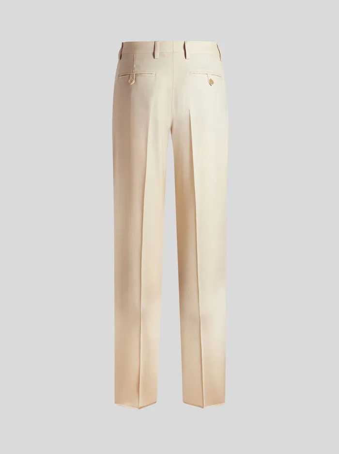 Men Etro Trousers Wool Twill Trousers Beige Men Etro Trousers Wool Twill Trousers Beige