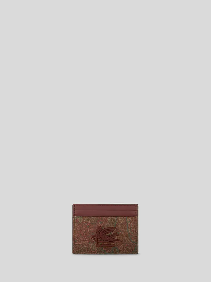 Men Etro Wallets And Credit Card Holder Paisley Card Holder Red