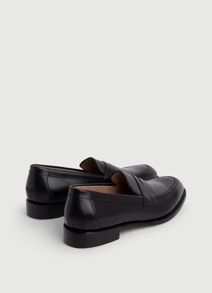 Men Hackett X Cheaney Hackett London Leather Mask Loafers Black
