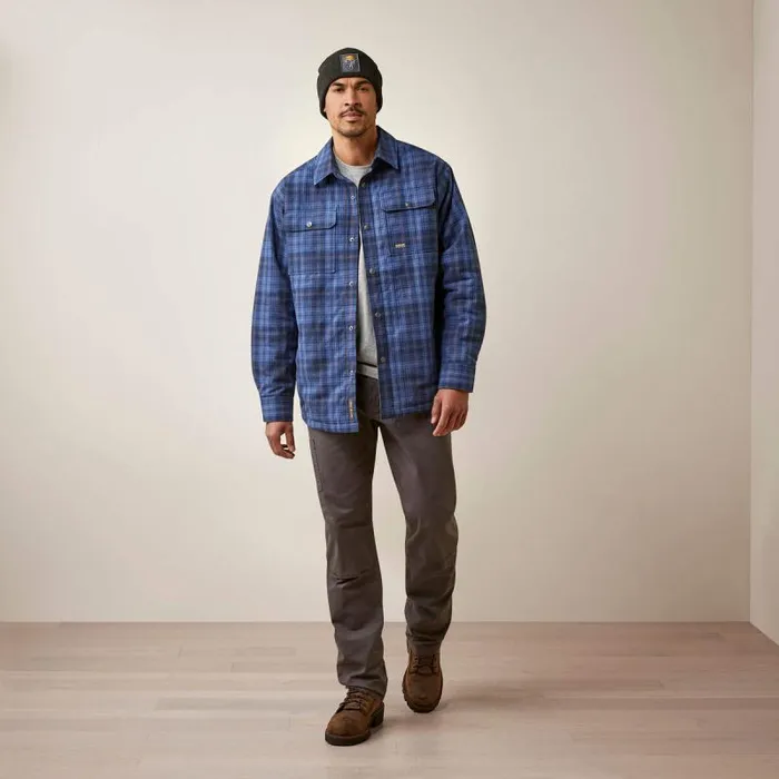 Men Jackets and Vests Ariat Rebar Flannel Insulated Shirt Jacket Coastal Blue Plaid Men Jackets and Vests Ariat Rebar Flannel Insulated Shirt Jacket Coastal Blue Plaid