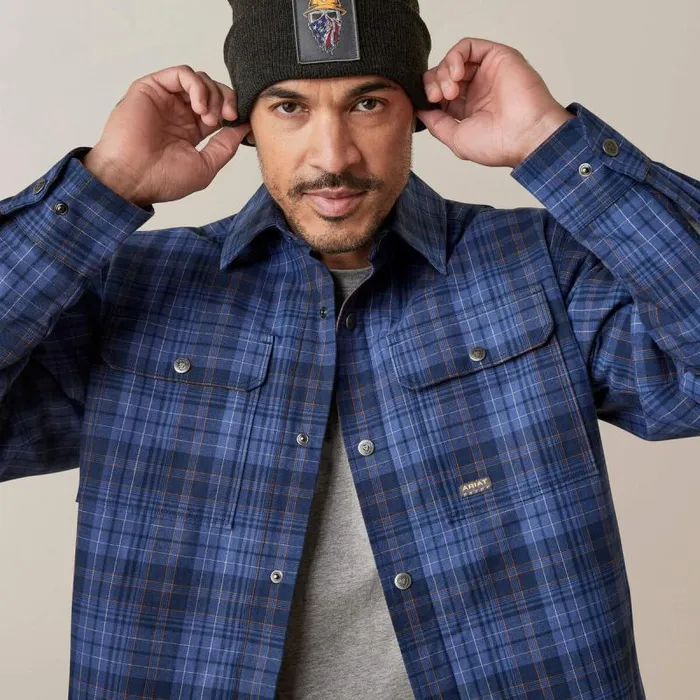 Men Jackets and Vests Ariat Rebar Flannel Insulated Shirt Jacket Coastal Blue Plaid Men Jackets and Vests Ariat Rebar Flannel Insulated Shirt Jacket Coastal Blue Plaid