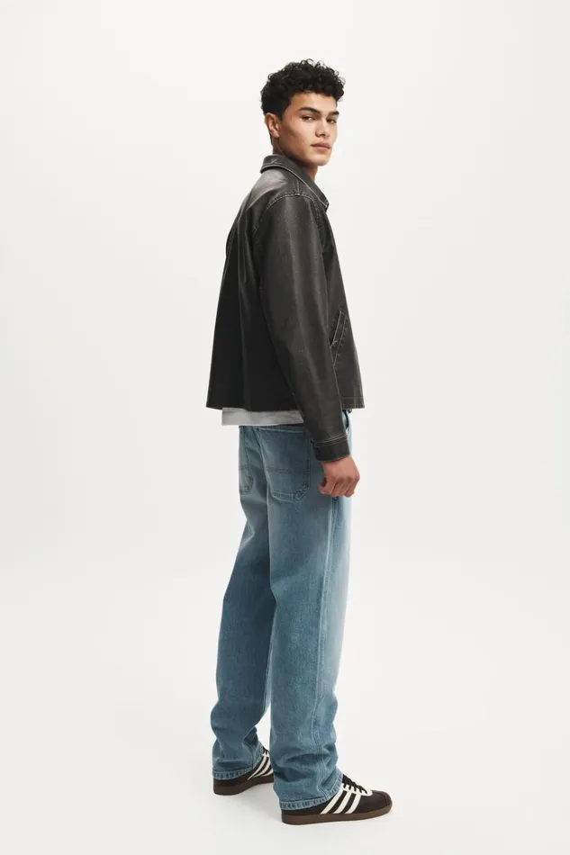 Men Pants Cotton On Baggy Jean Carpenter Sliver Blue Men Pants Cotton On Baggy Jean Carpenter Sliver Blue