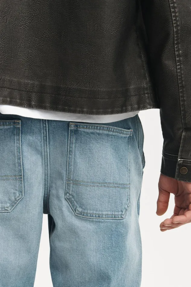 Men Pants Cotton On Baggy Jean Carpenter Sliver Blue Men Pants Cotton On Baggy Jean Carpenter Sliver Blue