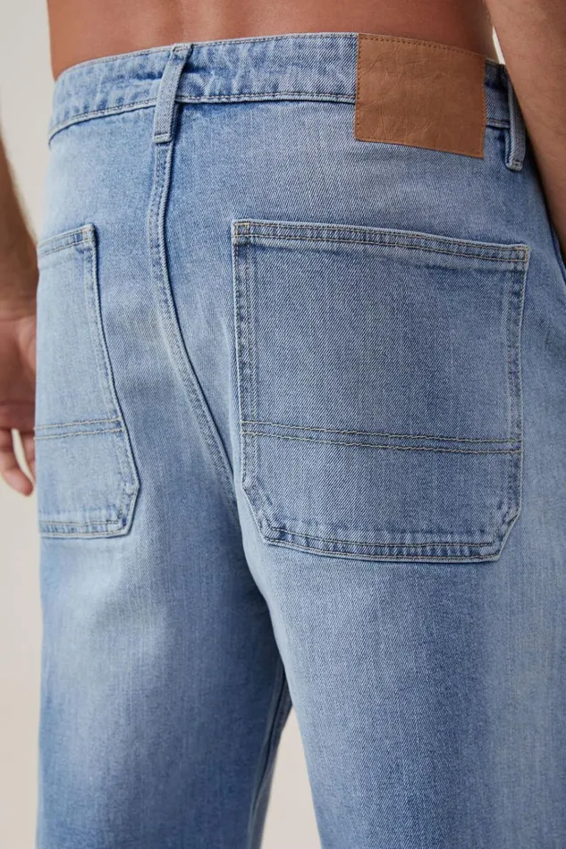 Men Pants Cotton On Baggy Jean Carpenter Sliver Blue Men Pants Cotton On Baggy Jean Carpenter Sliver Blue