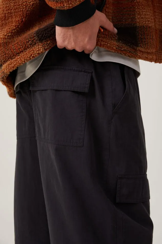 Men Pants Cotton On Parachute Super Baggy Pant Black Zip Off Men Pants Cotton On Parachute Super Baggy Pant Black Zip Off