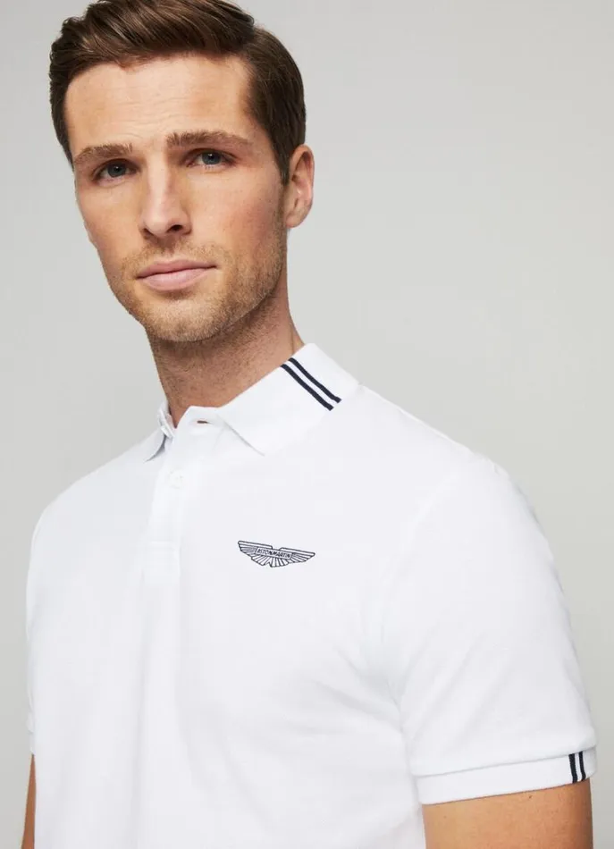 Men Polo Shirts Hackett London Aston Martin Classic Fit Polo Shirt White