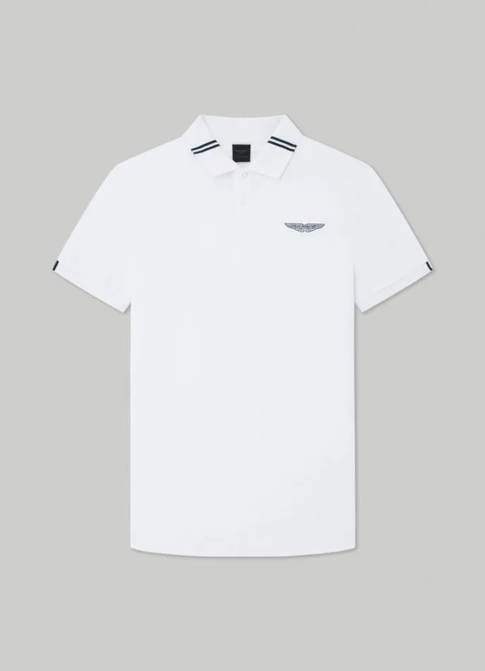Men Polo Shirts Hackett London Aston Martin Classic Fit Polo Shirt White