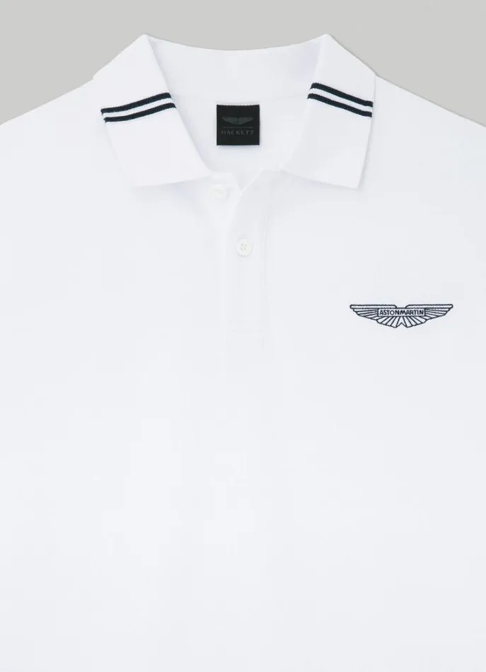 Men Polo Shirts Hackett London Aston Martin Classic Fit Polo Shirt White