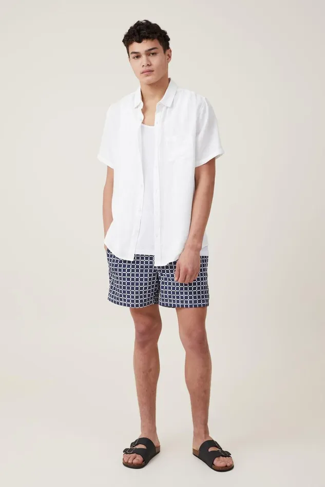 Men Shirts and Polos Cotton On Linen Short Sleeve Shirt White Men Shirts and Polos Cotton On Linen Short Sleeve Shirt White
