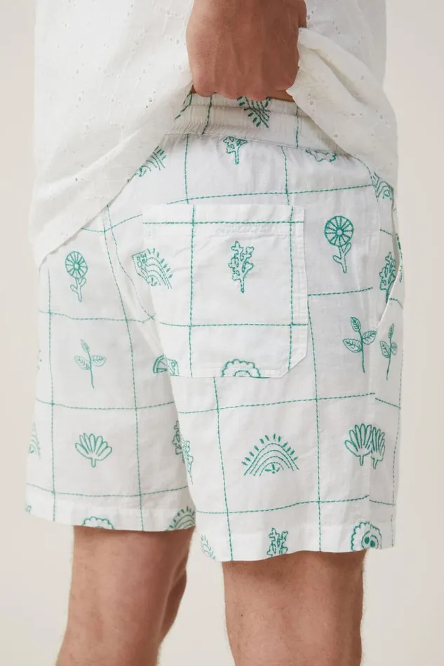 Men Shorts Cotton On Easy Short Green Grid Men Shorts Cotton On Easy Short Green Grid