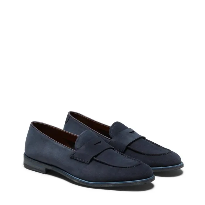 Men Suede Loafer Navy Blue Fratelli Rossetti Loafers Men Suede Loafer Navy Blue Fratelli Rossetti Loafers