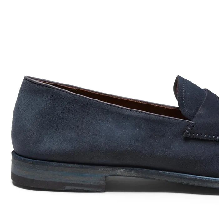 Men Suede Loafer Navy Blue Fratelli Rossetti Loafers Men Suede Loafer Navy Blue Fratelli Rossetti Loafers