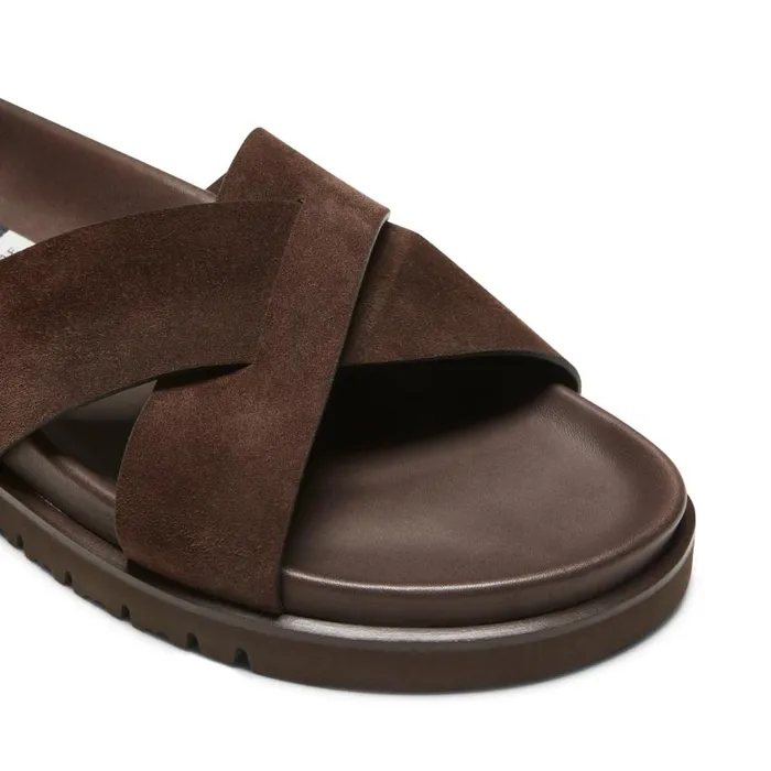 Men Suede Sandal Brown Fratelli Rossetti Slip On Men Suede Sandal Brown Fratelli Rossetti Slip On