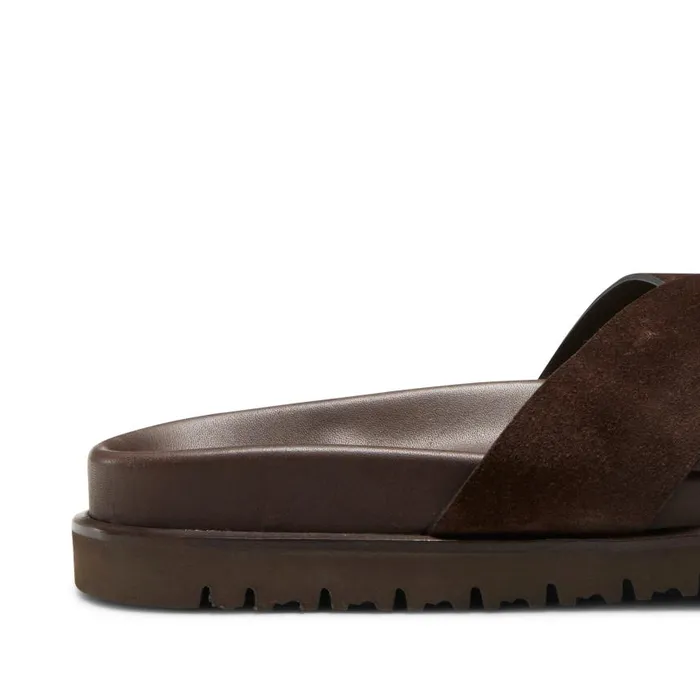 Men Suede Sandal Brown Fratelli Rossetti Slip On Men Suede Sandal Brown Fratelli Rossetti Slip On